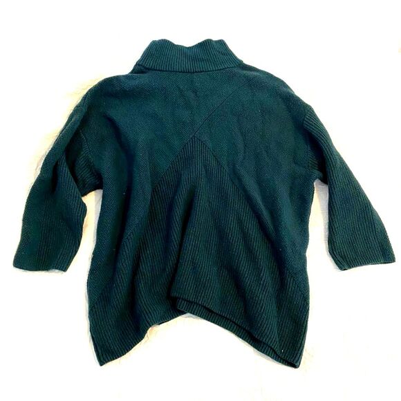 Talbots size 3Xp Dark Evergreen Ribbed Turtleneck Flowy Wool Blend Sweater - Picture 2 of 10